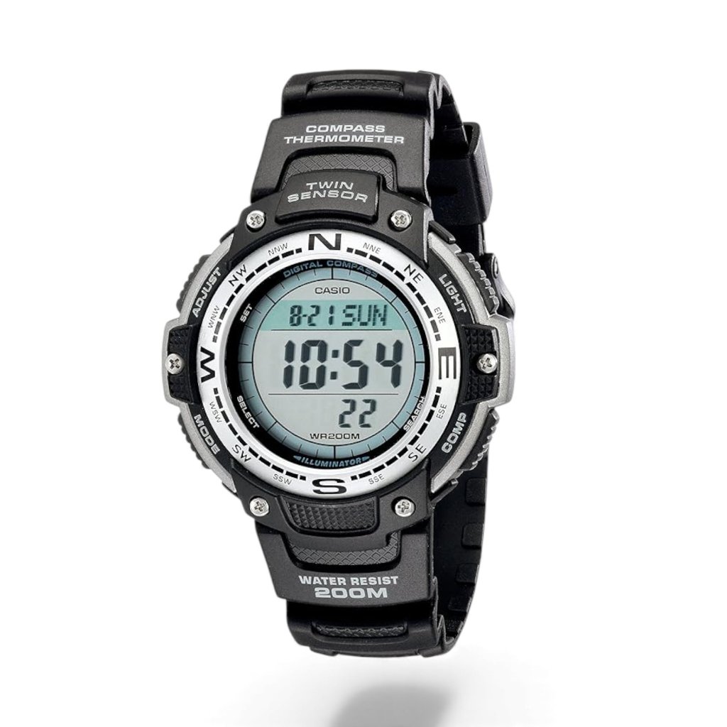 Casio Sgw100-1v Mens Sport Watch Digital Compass Twin Sensor Wr 200m Multi-Alarm